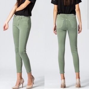VERVET by Flying Monkey high rise vintage crop skinny jeans olive green size 31
